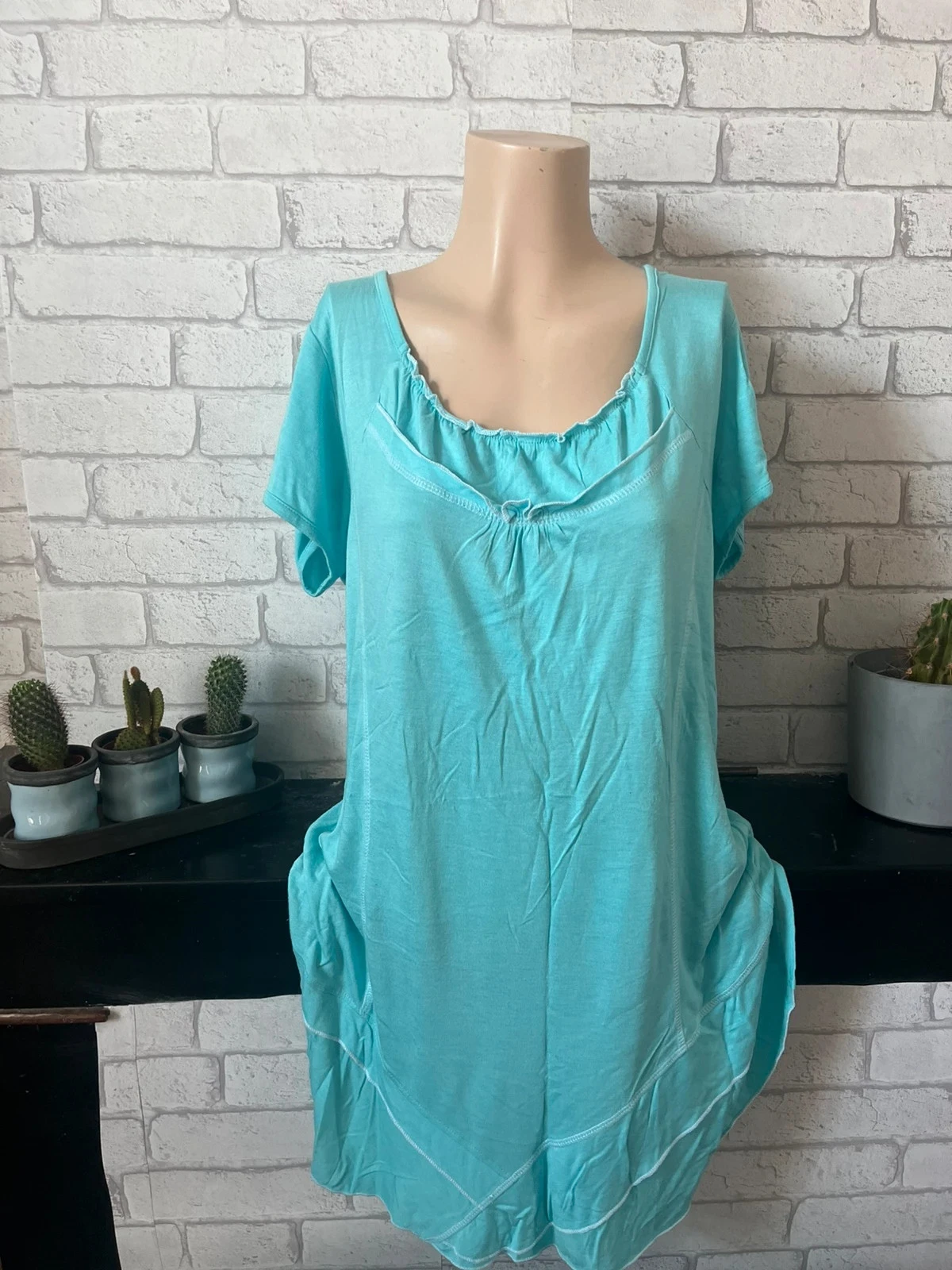 Tunique / Robe fluide Bleu Bonheur – Taille 42/44 – Bon état